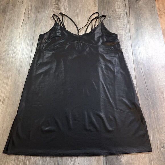 Urban Outfitters Out From Under Black Criss Cross Double Strap Mini Slip Dress L - Picture 1 of 11